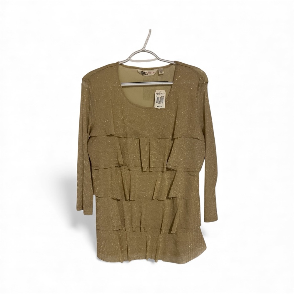 Cracker Barrel Gold Layered Women's‎ Blouse